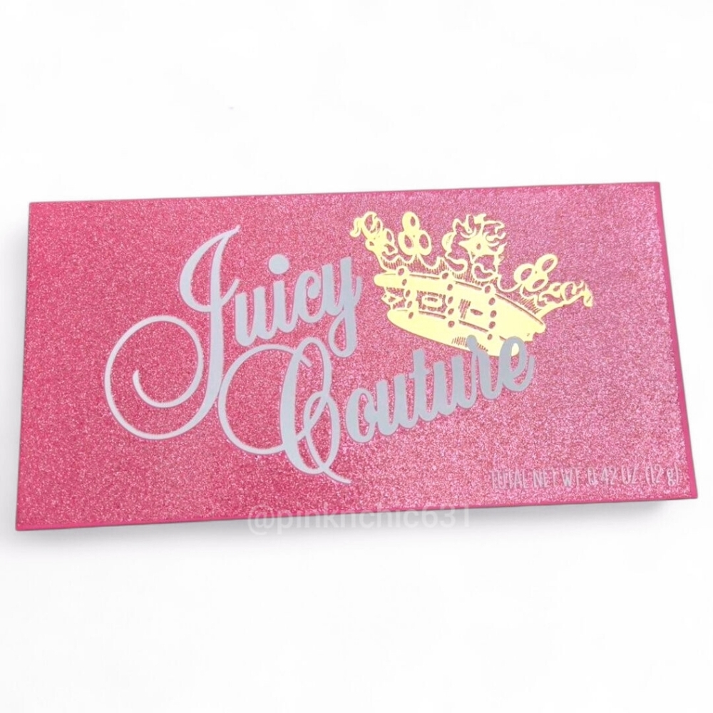 Juicy Couture Makeup Eyeshadow Pallette Pink Glitter Gold Crown Logo
